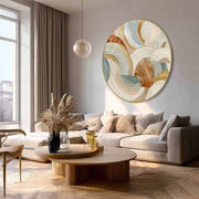 Wall Art Minimalist 3D Textured Abstract Swirl - Neutralighting