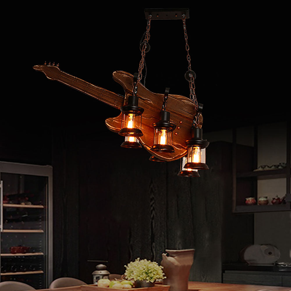 Epoch Farmhouse Guitar Pendant Light, Metal/Wood, Walnut - Neutral Decor