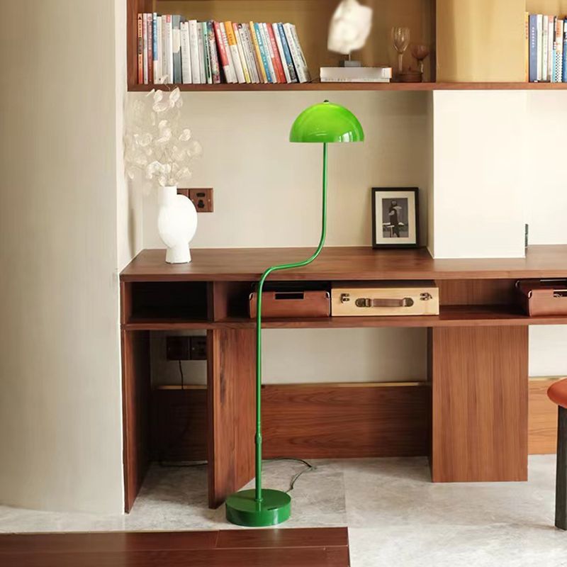 Salgado Floor Lamp Mushroom Middle Ancient, Arc Metal, Green, Dining Room - Neutral Decor
