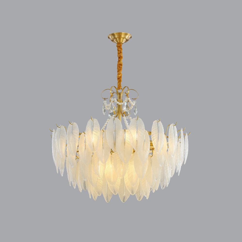Kristy Elegant Pearl/Glass/Metal Chandelier, White - Neutral Decor