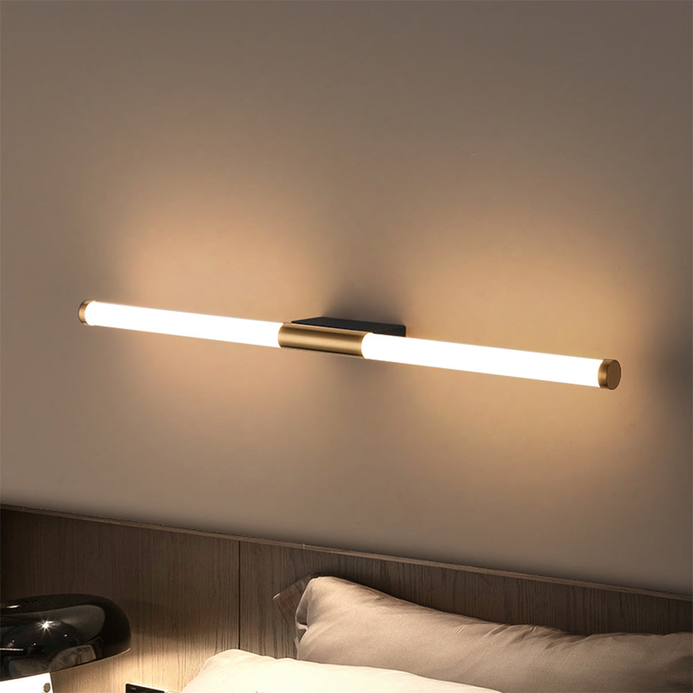 Arisha Modern Linear Cooper White Mirror Front Wall Lamp - Neutral Decor