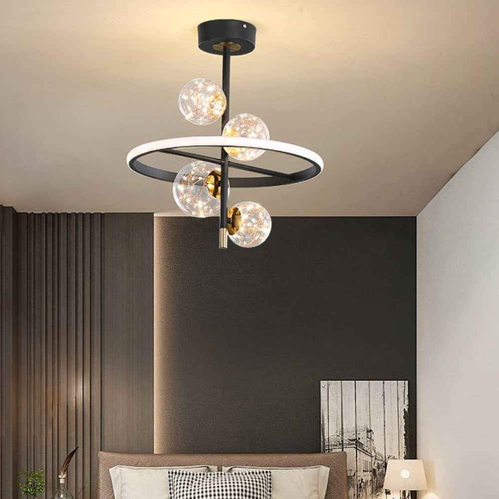 Valentina Semi-Flush Mount Ceiling Light, Gold & Black, 2 Style - Neutral Decor