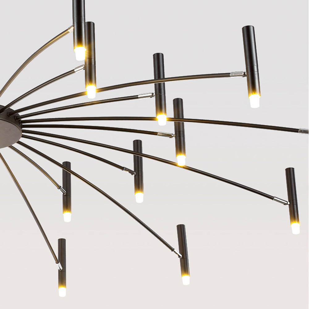 Arisha Modern Blown Linear Metal Multi-heads Chandelier - Neutral Decor