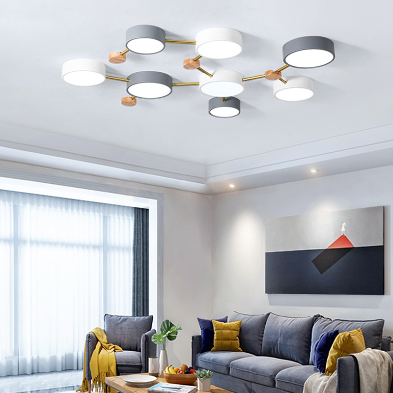 Arisha Modern LED Ceiling Light Acrylic Log Living Room Bedroom White Grey - Neutral Decor