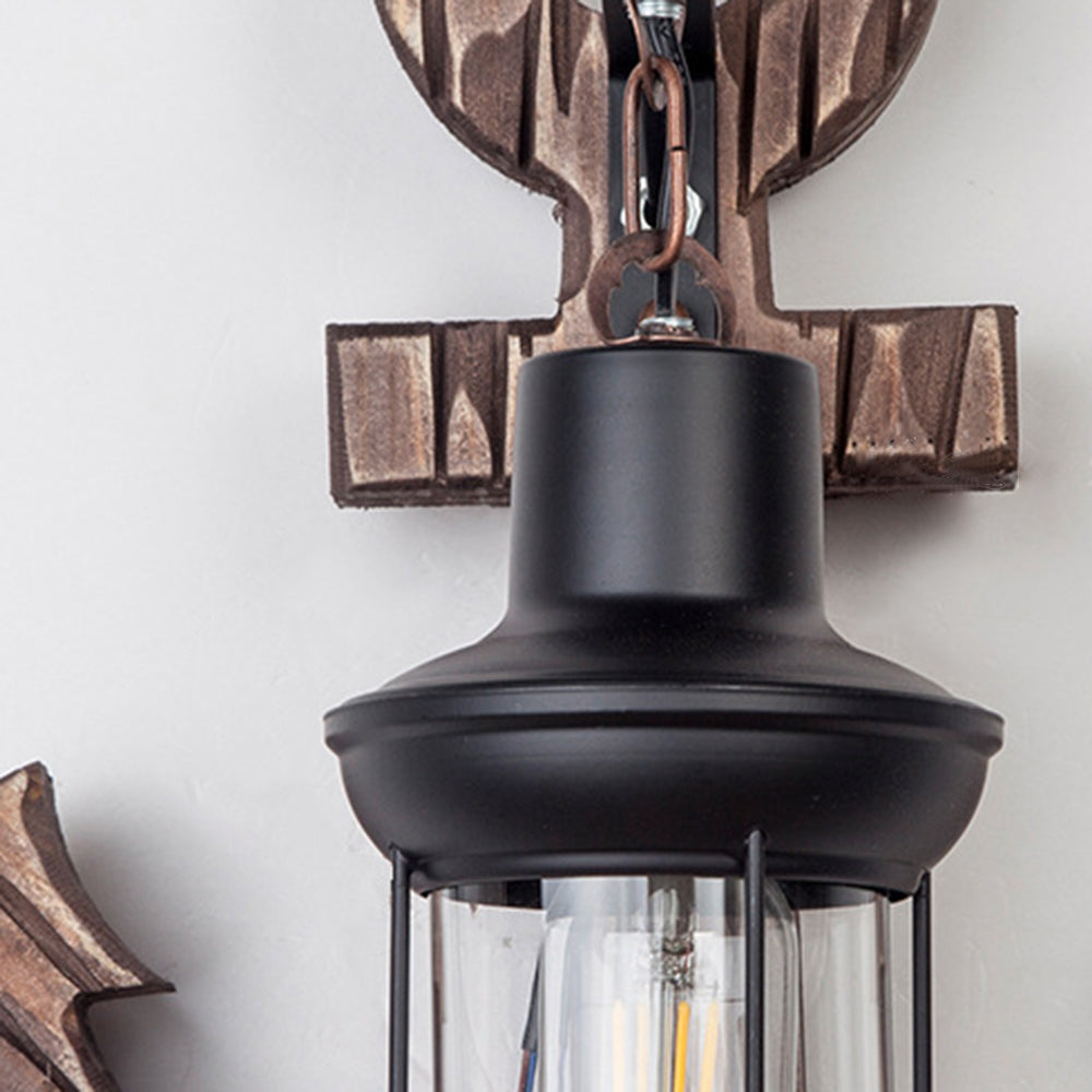 Epoch Anchor Lantern Wall Lamp, Vintage/Antique, Wood, Bedroom - Neutral Decor