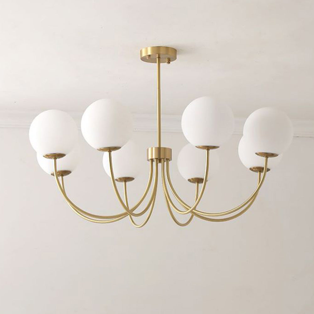 Valentina Modern Ball Bubble Metal/Glass Chandelier, Gold - Neutral Decor