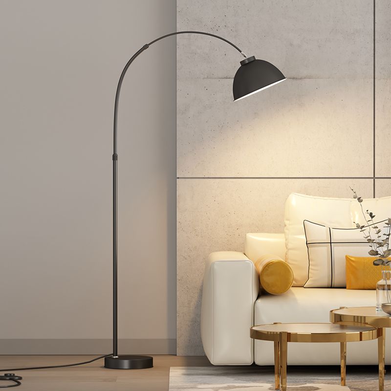 Mira Modern Arc Metal Floor Lamp, Black/Red/Yellow - Neutral Decor