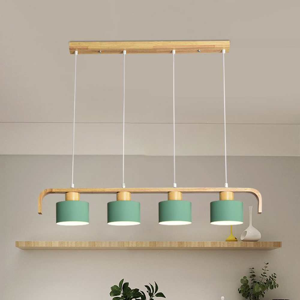 Valentina Pendant Light Cylinder Nordic, Bamboo, White/Green/Gray, Bedroom - Neutral Decor