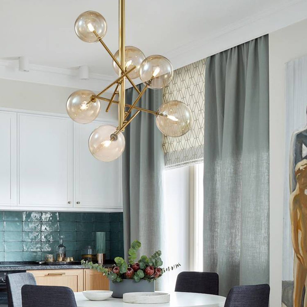 Valentina Bubble Branch Glass/Metal Chandelier, Kitchen/Dining Room - Neutral Decor