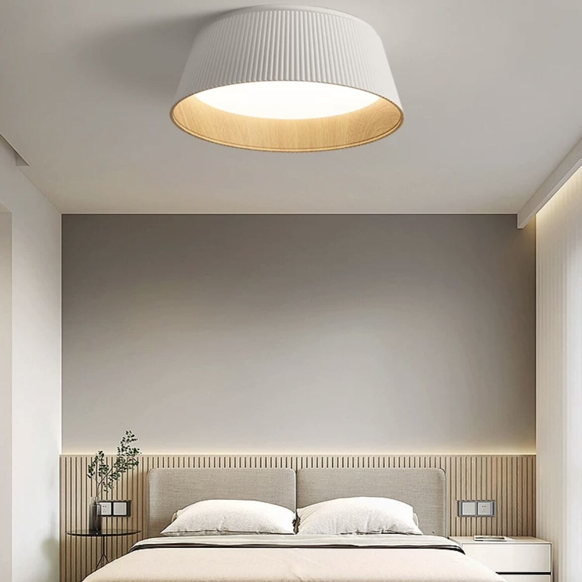 Silva Modern Pendant Light/Flush Mount Ceiling Light Drum-shaped - Neutral Decor