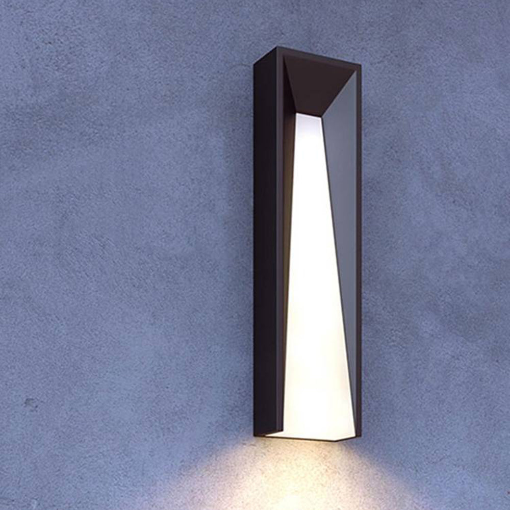 Ray Modern Rectangular Metal Outdoor Wall Lamp, Black/White - Neutral Decor