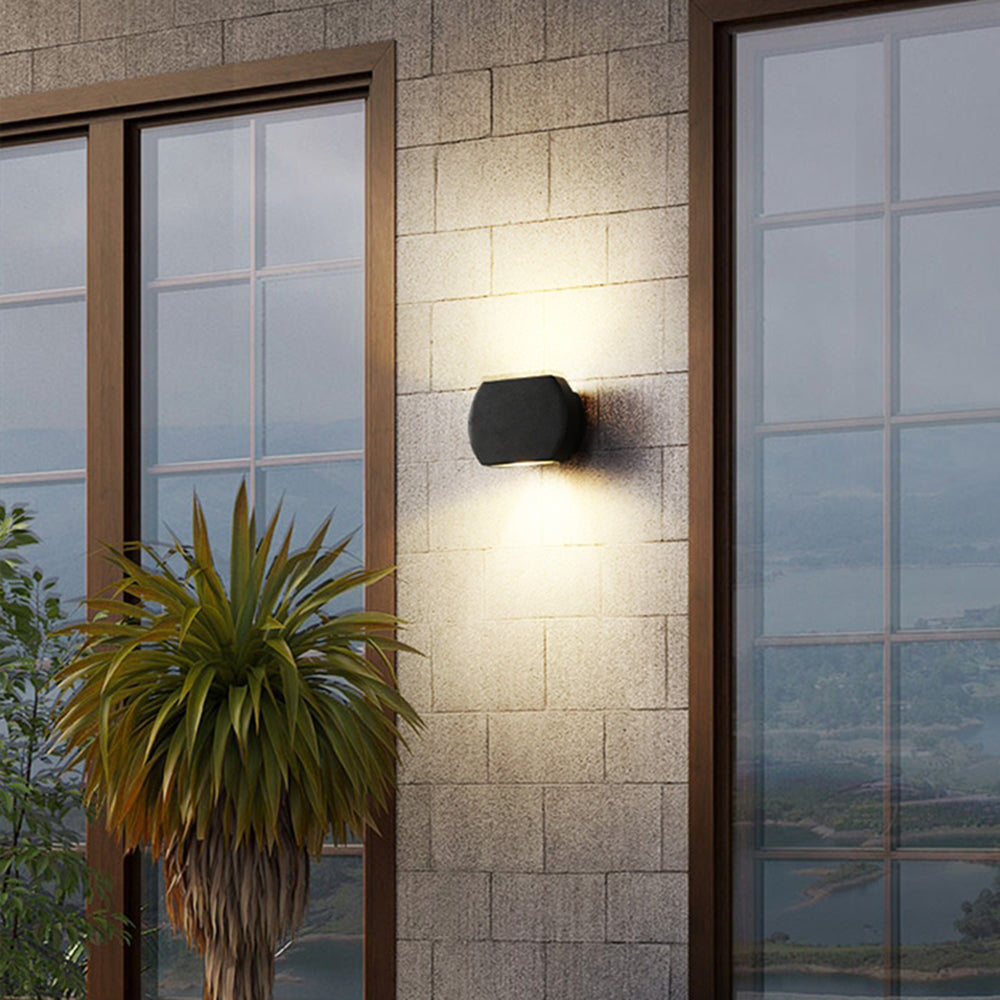 Ray Minimalist Geometric Metal Outdoor Wall Lamp, Black/Grey - Neutral Decor