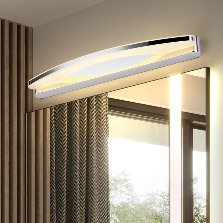 Arisha Minimalist Oval Vanity Wall Lamp, Chrome, Bedroom/Bathroom - Neutral Decor
