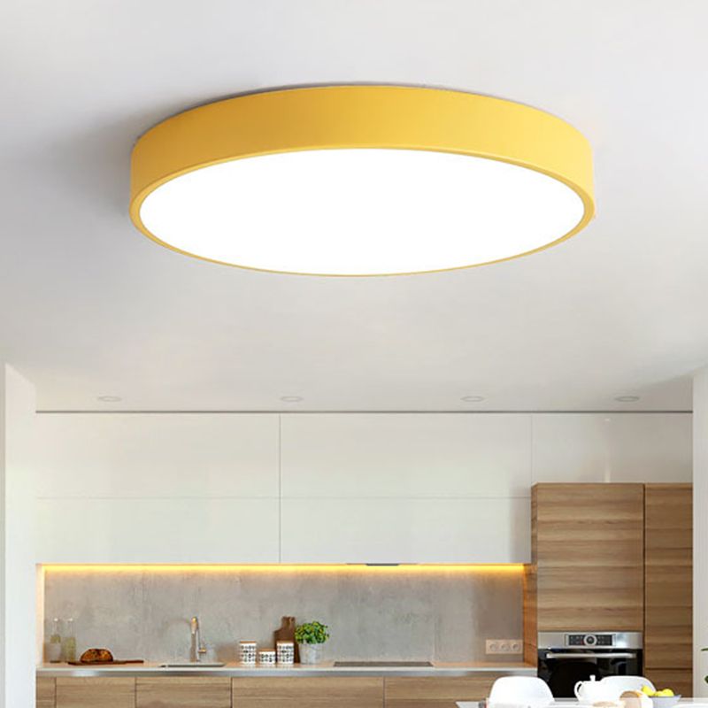 Valentina Ceiling Light Rond Flush Mount, Yellow/Blue/Green/Pink/Grey, Bedroom - Neutral Decor
