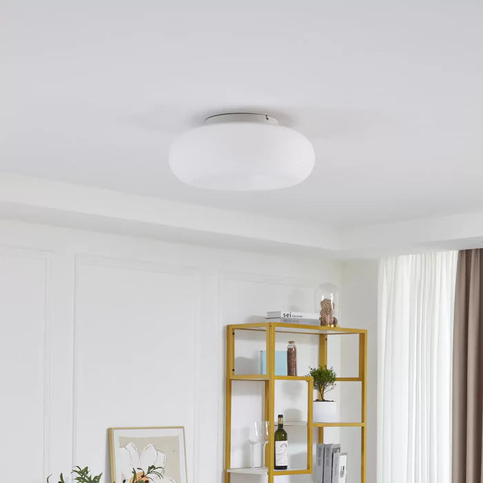 Arisha Flush Mount Ceiling Light Modern, Metal/Acrylic, White, Bedroom - Neutral Decor