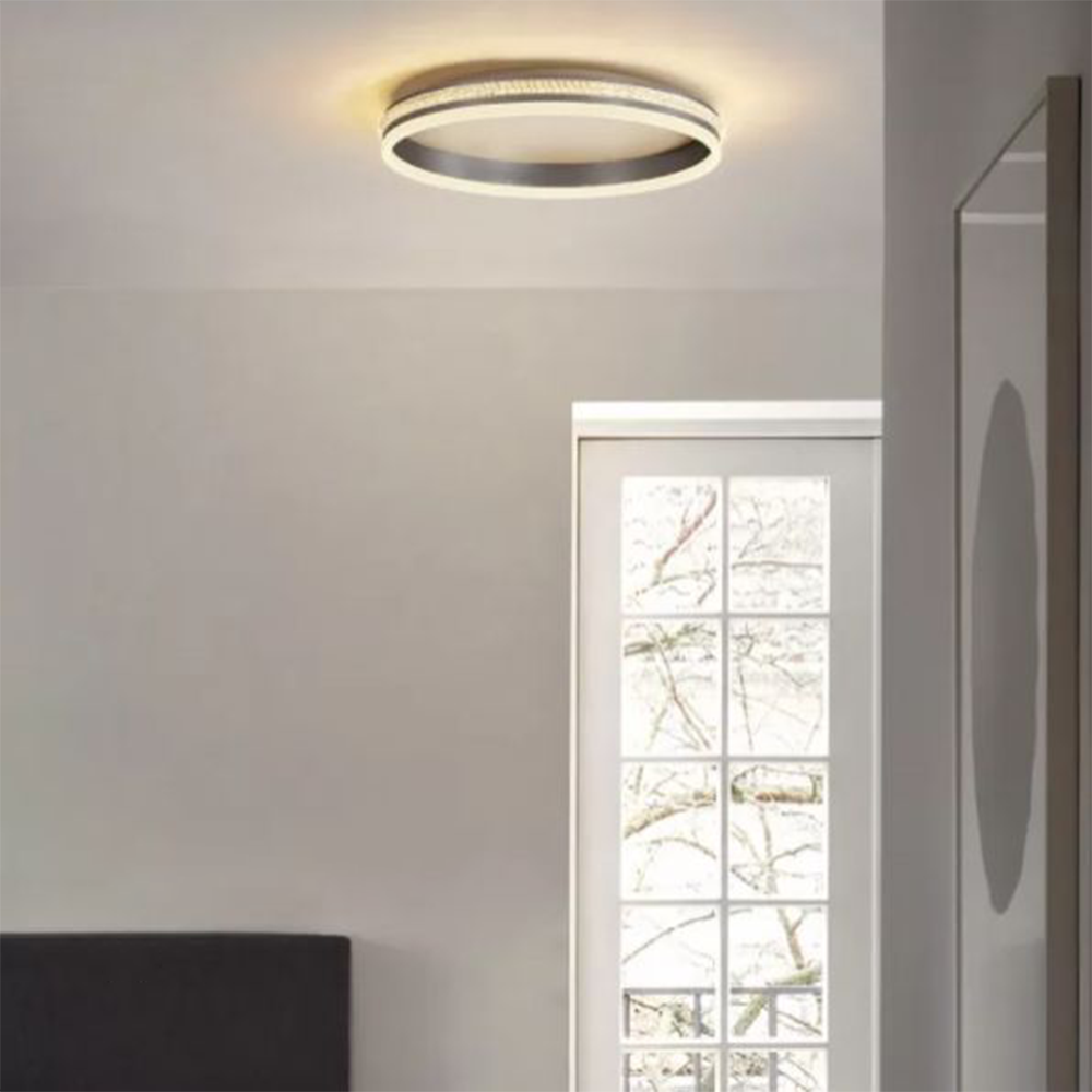 Arisha Modern Ring Metal/Acrylic Flush Mount Ceiling Lights, Silver - Neutral Decor