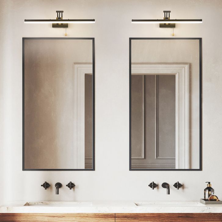 Arisha Linear Arc Light Poles Metal Black Vanity Wall Lamp - Neutral Decor