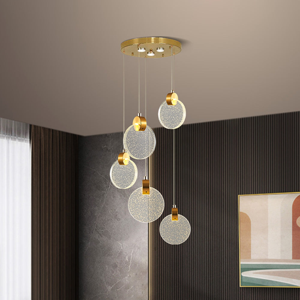 Kristy Luxury Circular Ripple Round Crystal Golden Chandelier - Neutral Decor