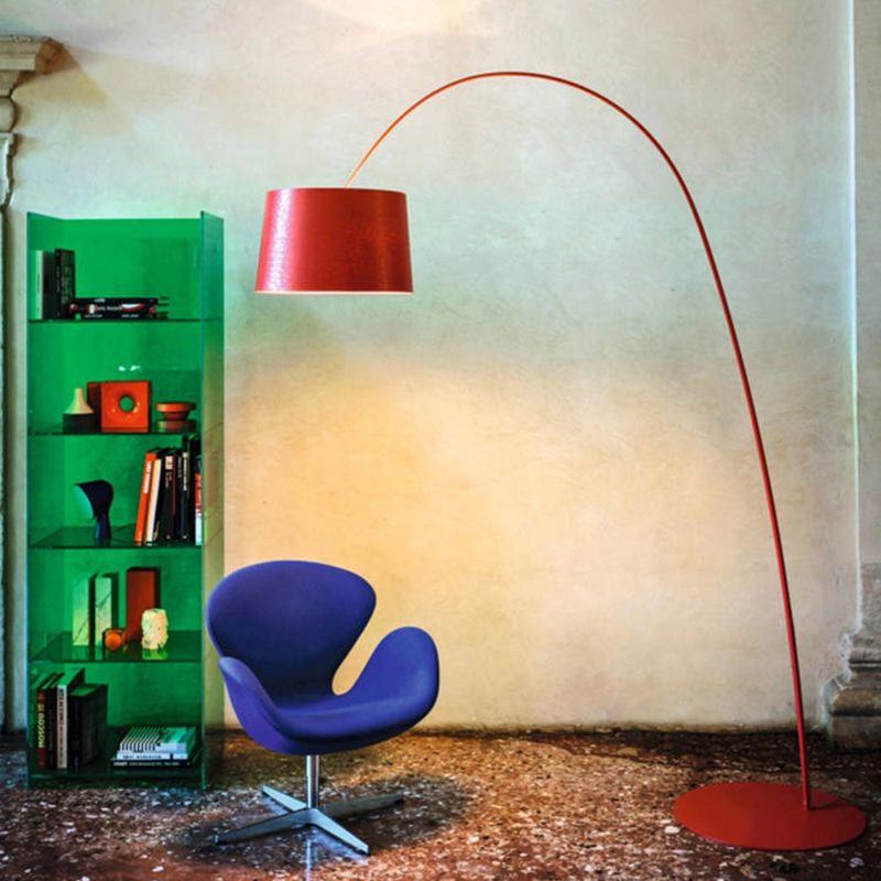 Eryn Floor Lamp Cool Modern, Metal Arc, Black/White/Red/Blue, Bedroom - Neutral Decor