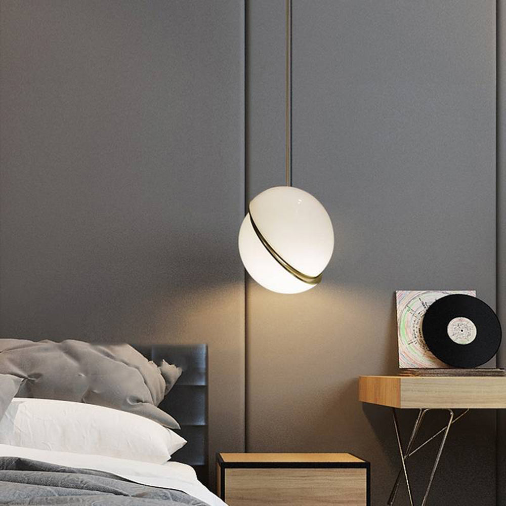 Valentina Simple Pendant Light, Gold & White - Neutral Decor