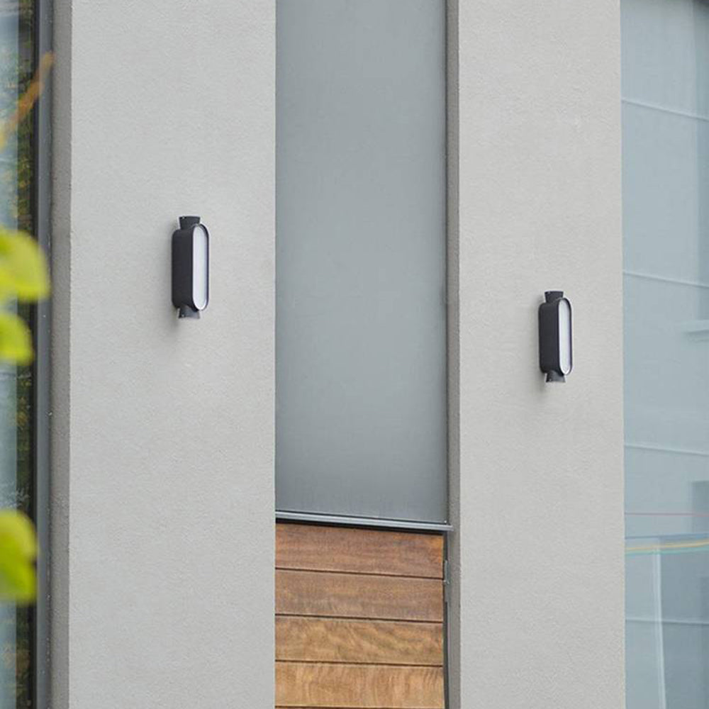 Ray Minimalist Up/Down Acrylic Outdoor Wall Lamp, Black/White - Neutral Decor