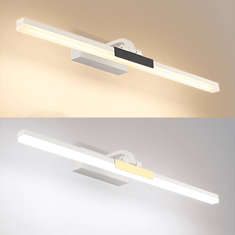 Arisha Modern Linear Mirror Front Metal Vanity Wall Lamp, Black/White - Neutral Decor