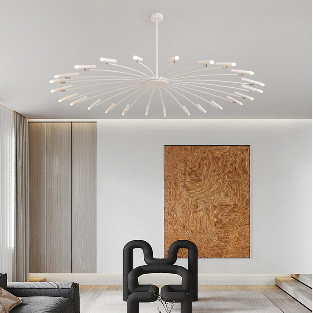 Arisha Modern Blown Linear Metal Multi-heads Chandelier - Neutral Decor
