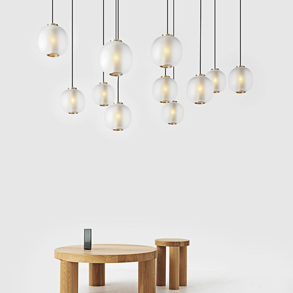 Valentina Frosted Glass Cylinder Pendant Light, Sandy White/Grey, Metal/Glass - Neutral Decor