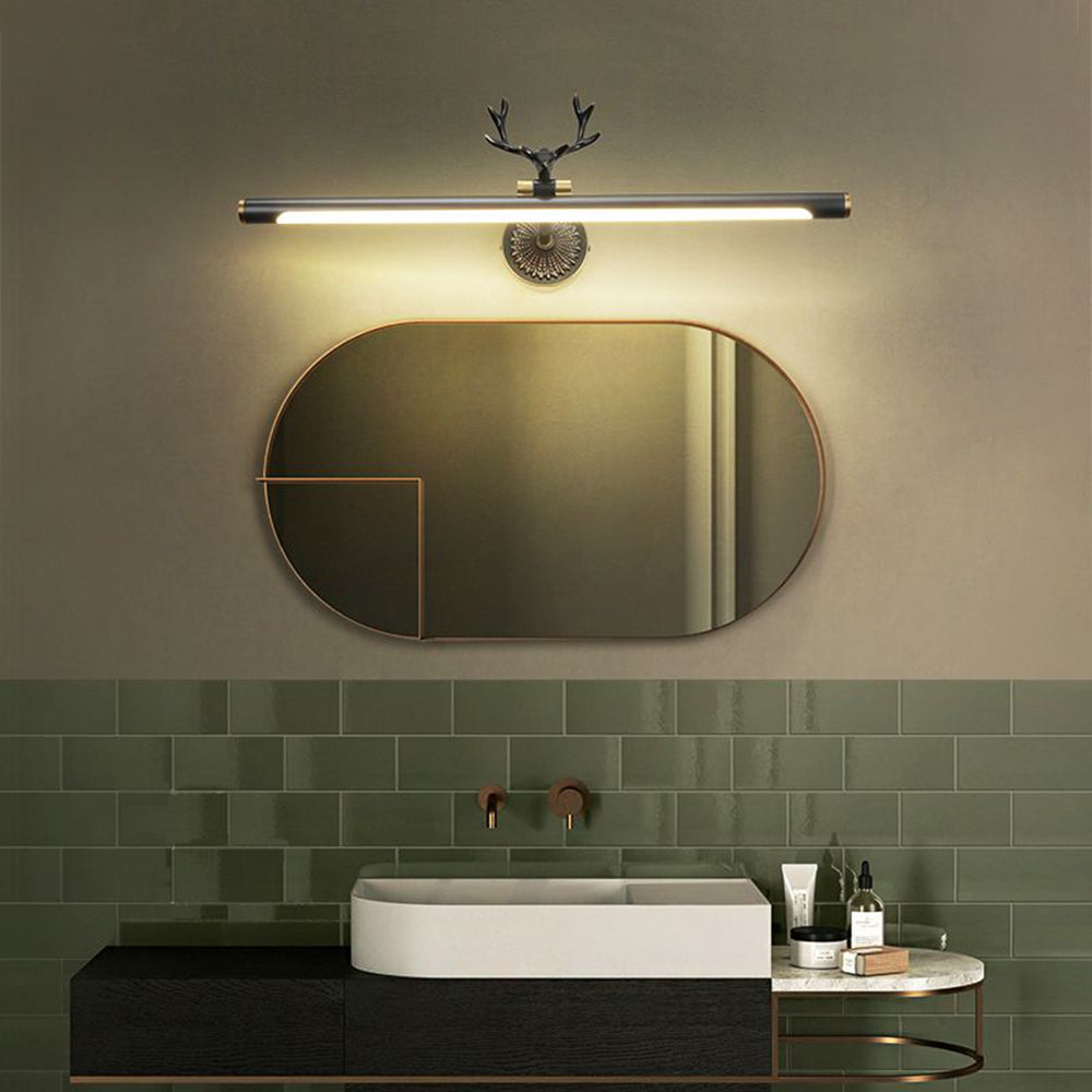 Arisha Modern Staghorn Shaped Vanity Mirror Front Wall Lamp, Black/Brass - Neutral Decor