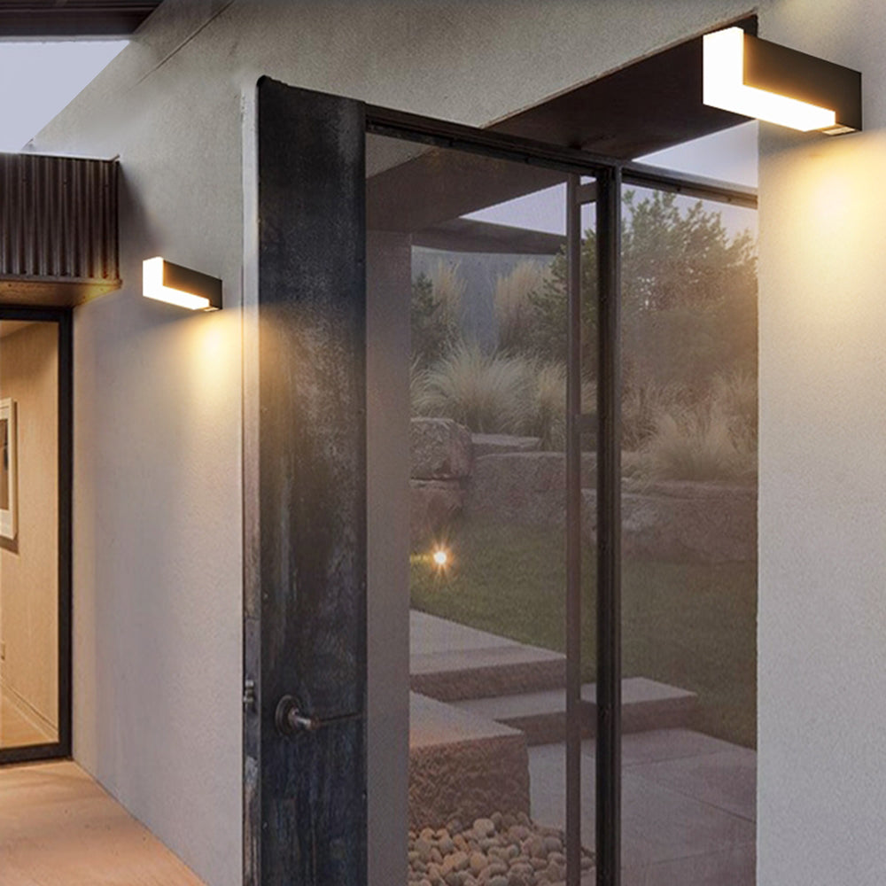 Ray Modern Geometric Acrylic Outdoor Wall Lamp, Black - Neutral Decor