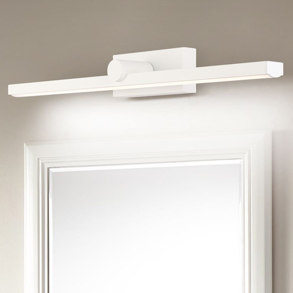 Arisha Nordic LinearMetal Mirror Front Vanity Wall Lamp, White - Neutral Decor