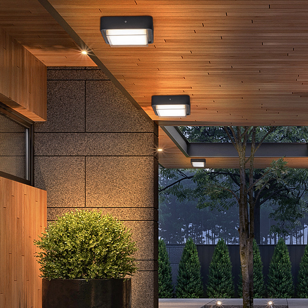 Ray Modern Flush Mount Ceiling Light, Metal/Acrylic, Square/Round, Black/Brown - Neutral Decor