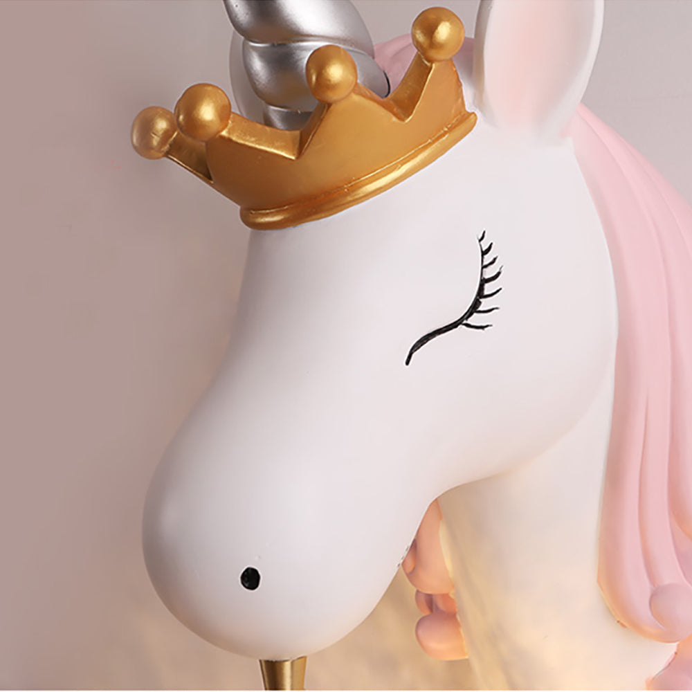 Arisha Modern Unicorn/Strawberry Art Wall Lamp, Pink/Blue - Neutral Decor