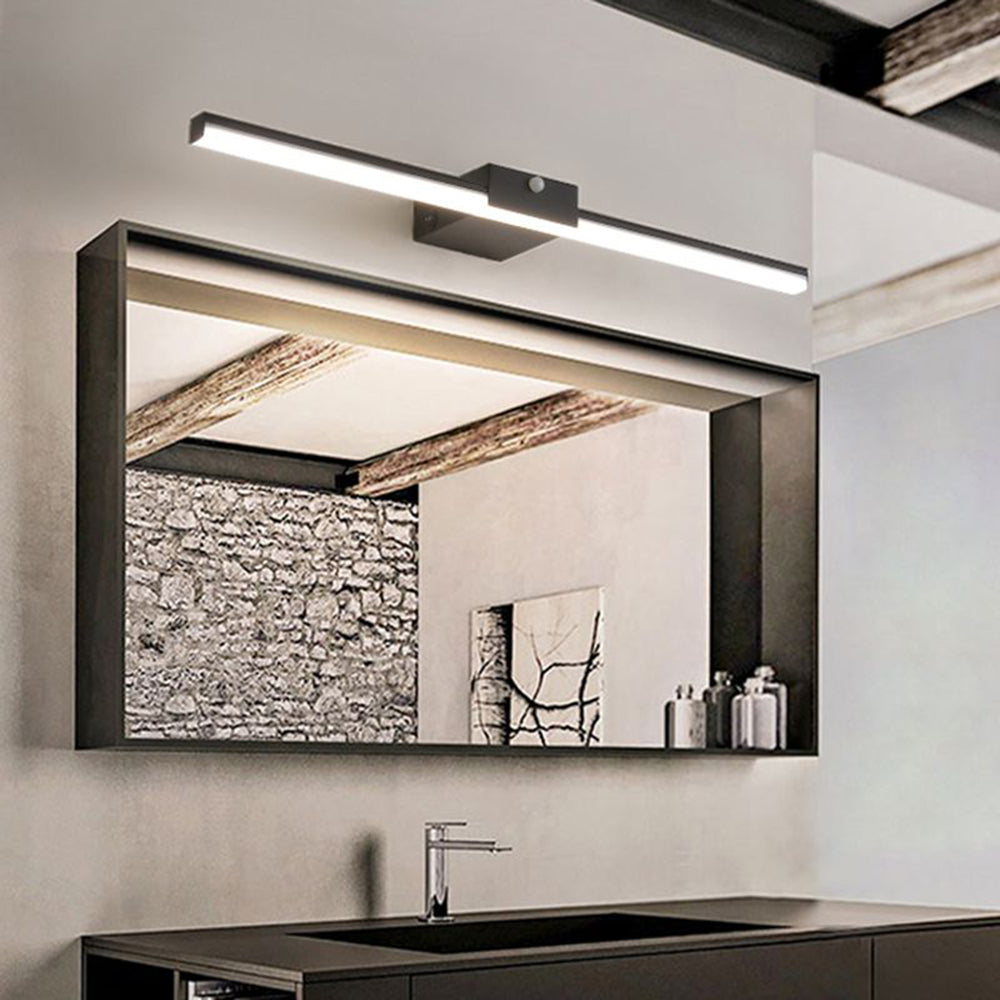 Arisha Minimalist Linear Metal Wall Lamp, Black/White, Bathroom - Neutral Decor