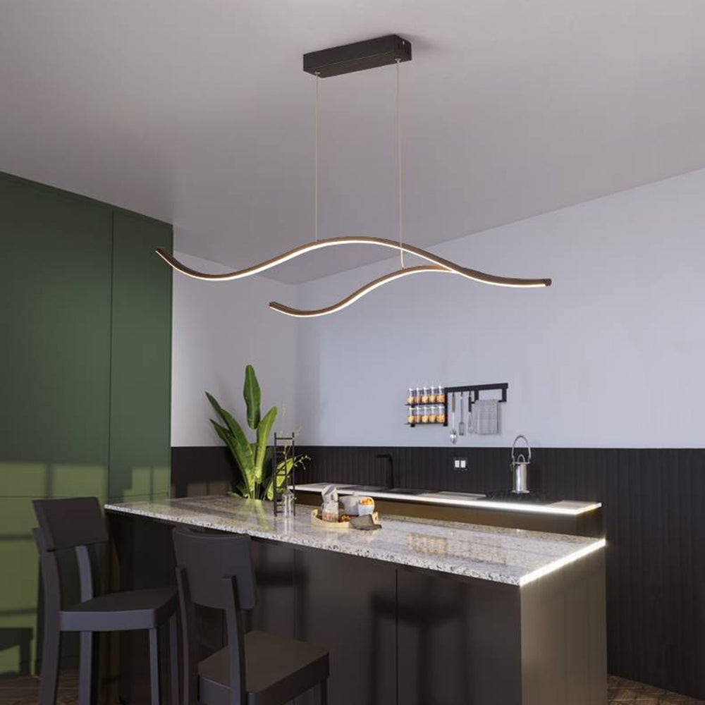 Arisha Modern Wave Pendant Light, 2 Colour - Neutral Decor