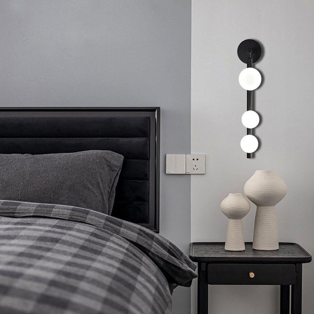 Valentina Modern Globe Metal/Glass Wall Lamp, Black/Gold - Neutral Decor