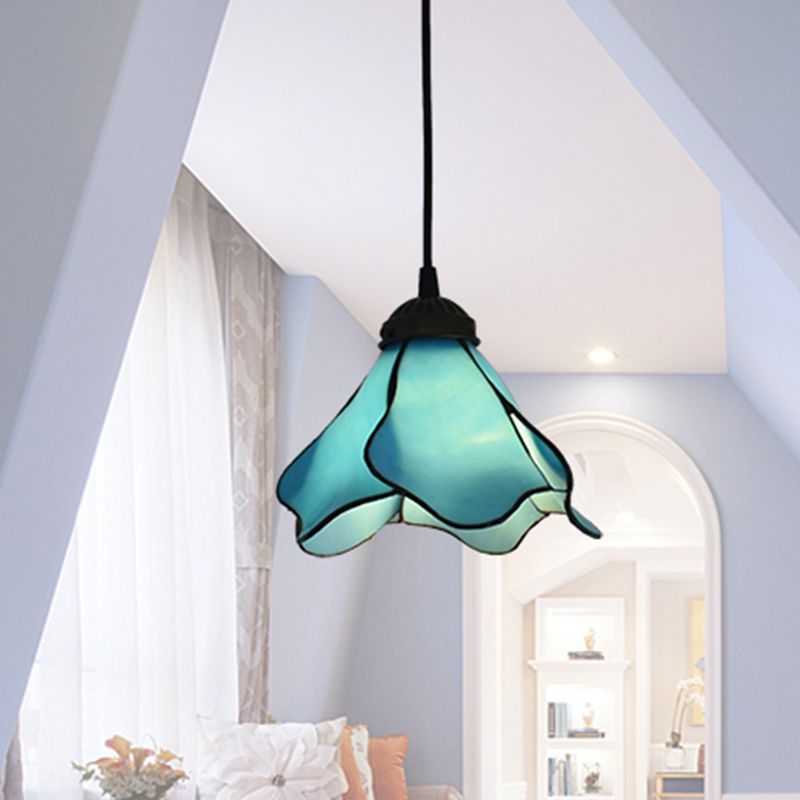 Arisha Flower Resin Pendant Light, Blue/Pink, 1/3 Heads - Neutral Decor