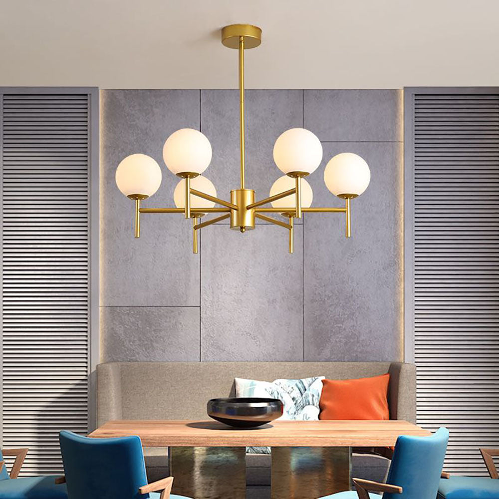 Silva Modern Globe Bubble Metal/Glass Pendant Light, Gold/Black - Neutral Decor