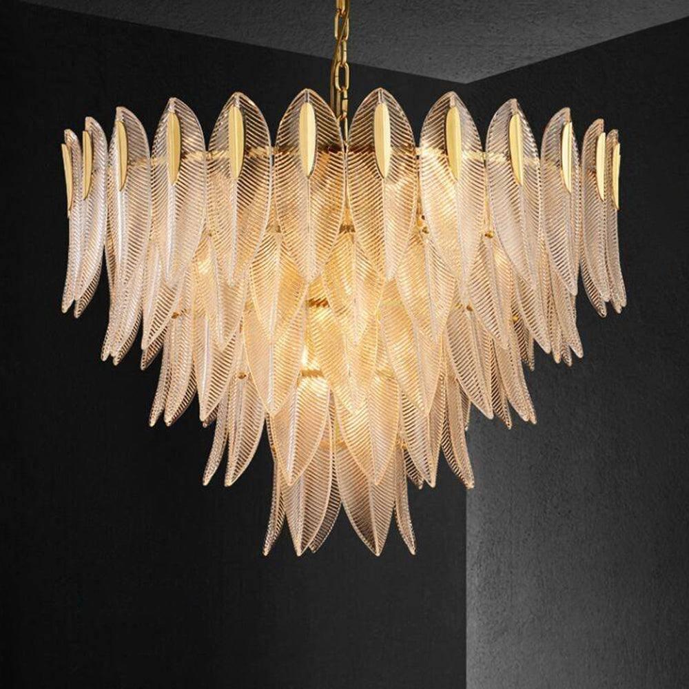 Kristy Modern Gold Feather Chandelier, 3 Style - Neutral Decor