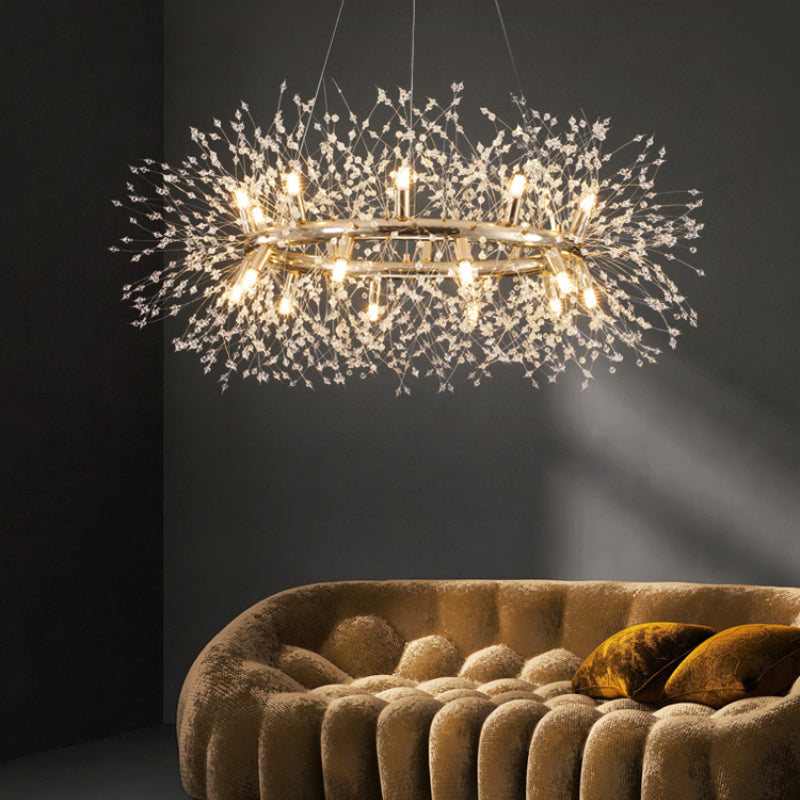 Arisha Modern Dandelion LED Pendant Light GoldCrystal Bedroom/Living Room - Neutral Decor