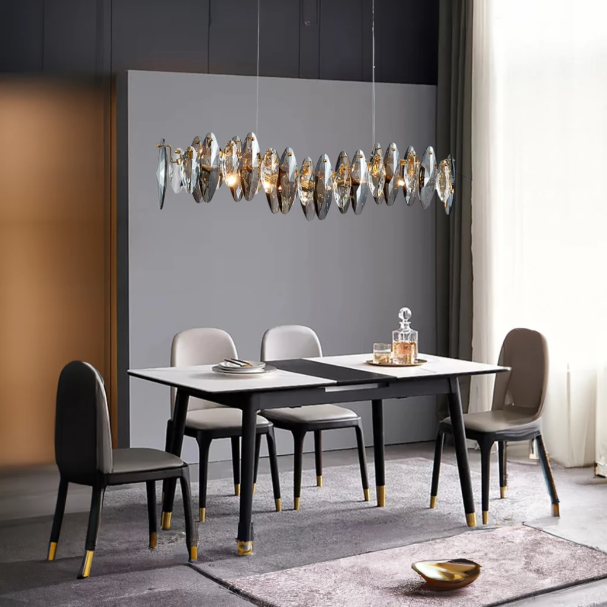 Kristy Luxurious Chandelier Crystals/Metal Gold Living Room - Neutral Decor