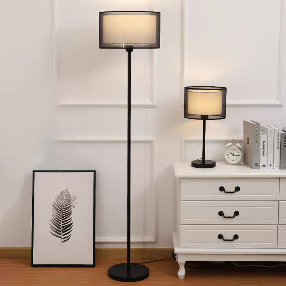 Baines Fabric Lampshade Table & Floor Lamp, 2 Colour - Neutral Decor