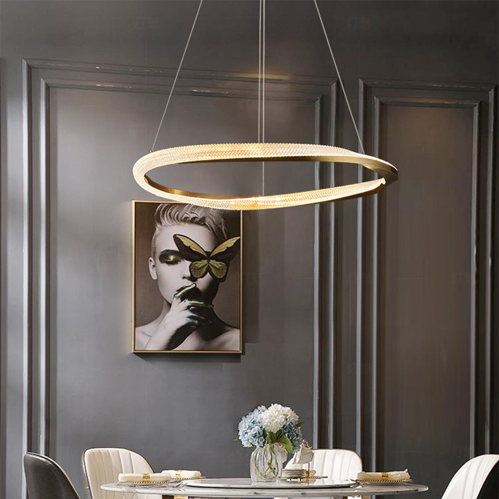 Kristy Pendant Light, Aluminium & Arcylic, 1/2 Rings, 2 Color - Neutral Decor