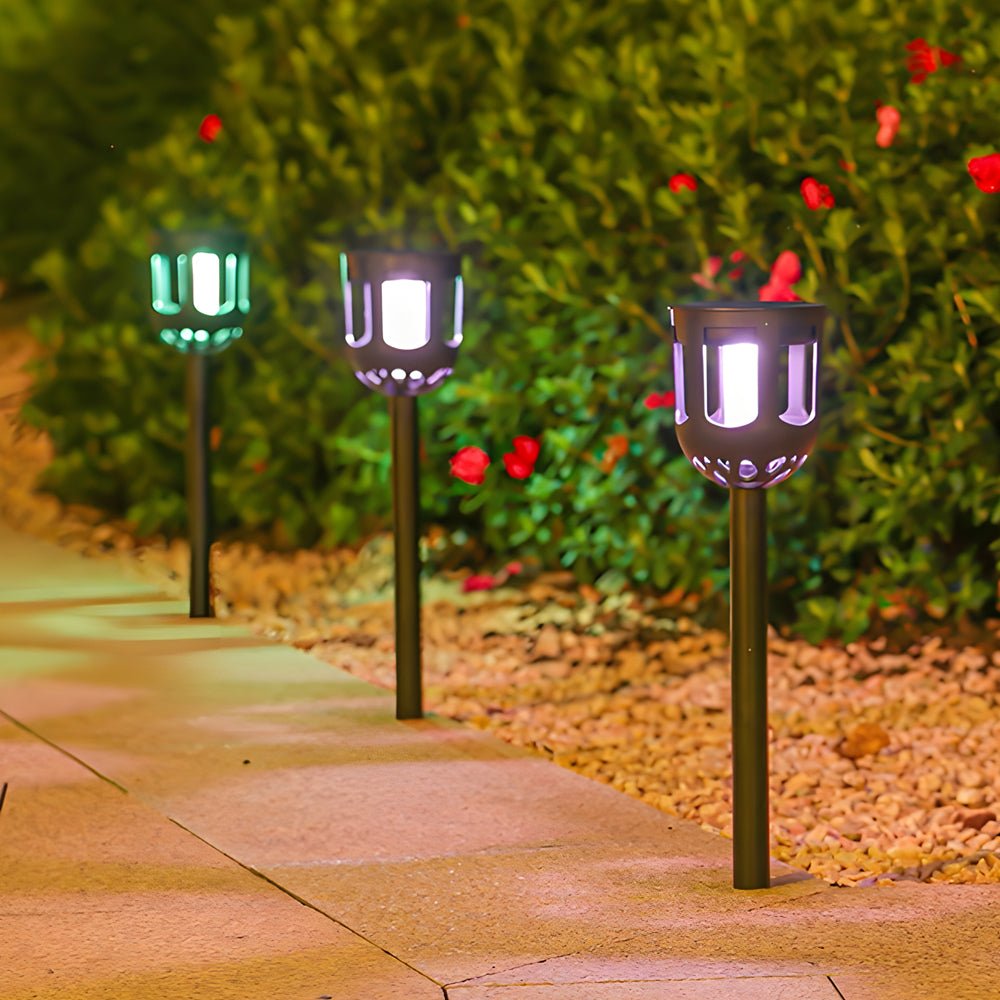Tuesday Modern Solar LED Plastic Outdoor Path Light Set