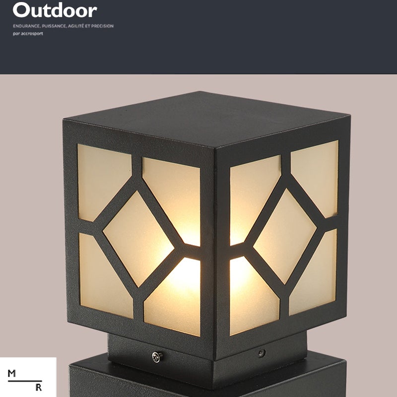 Luther Square LED Modern Steel Outdoor Post Lamp