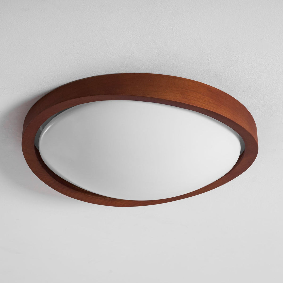 Walnut Curved Edge Ceiling Light-Neutral Decor