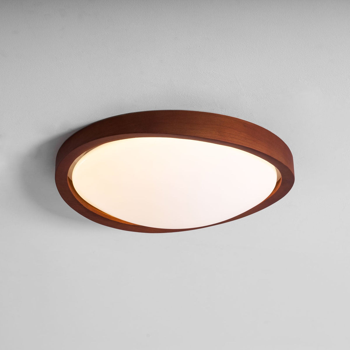 Walnut Curved Edge Ceiling Light-Neutral Decor