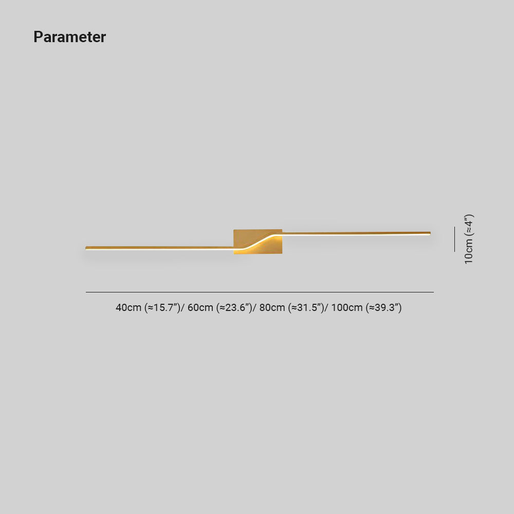 Arisha Luxury Curved Linear Metal Wall Lamp, Gold - Neutral Decor