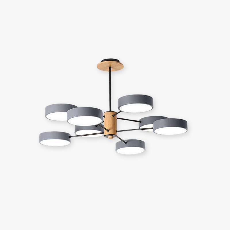 Arisha Art Deco Pendant Light, White/Green/Grey,Metal/Wood - Neutral Decor
