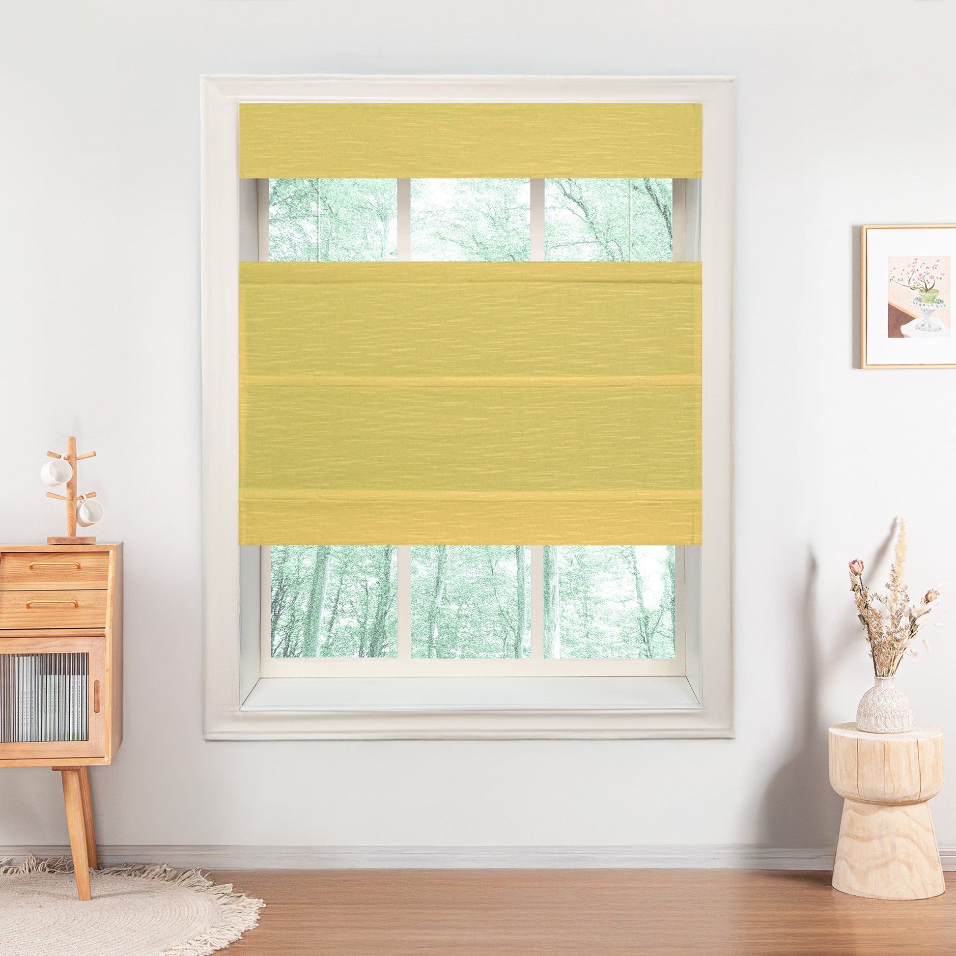 Jenna Linen Roman Shades & Blinds | Top Down Bottom Up-Neutral Decor